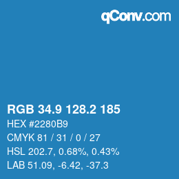 Color code: RGB 34.9 128.2 185 | qconv.com