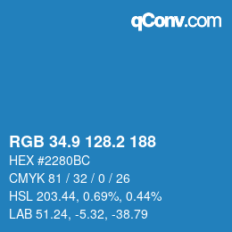 Color code: RGB 34.9 128.2 188 | qconv.com