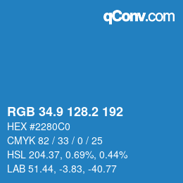 Color code: RGB 34.9 128.2 192 | qconv.com