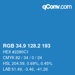Color code: RGB 34.9 128.2 193 | qconv.com