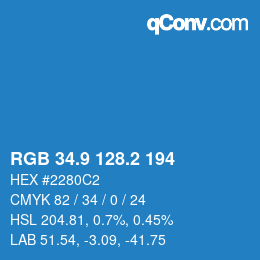 Color code: RGB 34.9 128.2 194 | qconv.com