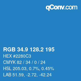Color code: RGB 34.9 128.2 195 | qconv.com