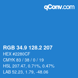 Color code: RGB 34.9 128.2 207 | qconv.com