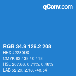 Color code: RGB 34.9 128.2 208 | qconv.com
