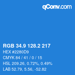 Color code: RGB 34.9 128.2 217 | qconv.com