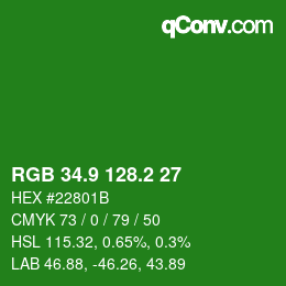 カラーコード: RGB 34.9 128.2 27 | qconv.com