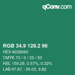 カラーコード: RGB 34.9 128.2 96 | qconv.com