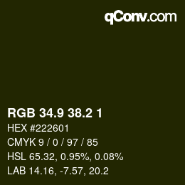 カラーコード: RGB 34.9 38.2 1 | qconv.com