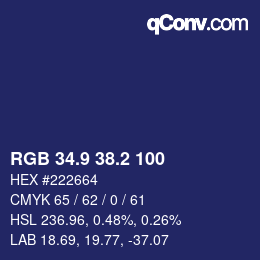 カラーコード: RGB 34.9 38.2 100 | qconv.com