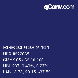 カラーコード: RGB 34.9 38.2 101 | qconv.com