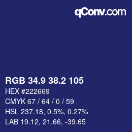 Color code: RGB 34.9 38.2 105 | qconv.com