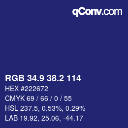 カラーコード: RGB 34.9 38.2 114 | qconv.com