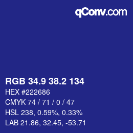 カラーコード: RGB 34.9 38.2 134 | qconv.com