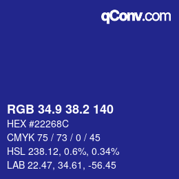 カラーコード: RGB 34.9 38.2 140 | qconv.com