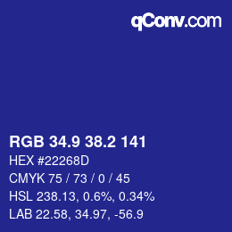 カラーコード: RGB 34.9 38.2 141 | qconv.com