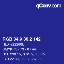 カラーコード: RGB 34.9 38.2 142 | qconv.com