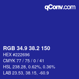 カラーコード: RGB 34.9 38.2 150 | qconv.com