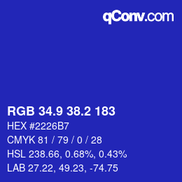 カラーコード: RGB 34.9 38.2 183 | qconv.com
