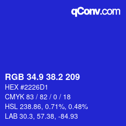 カラーコード: RGB 34.9 38.2 209 | qconv.com