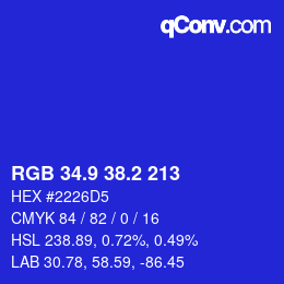 カラーコード: RGB 34.9 38.2 213 | qconv.com