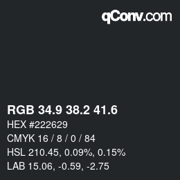 カラーコード: RGB 34.9 38.2 41.6 | qconv.com