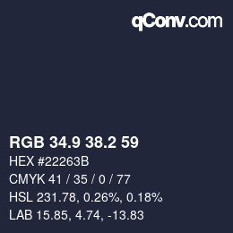カラーコード: RGB 34.9 38.2 59 | qconv.com