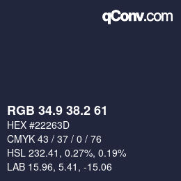 カラーコード: RGB 34.9 38.2 61 | qconv.com