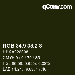 カラーコード: RGB 34.9 38.2 8 | qconv.com