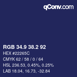 Color code: RGB 34.9 38.2 92 | qconv.com