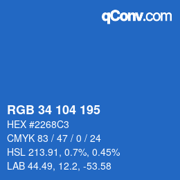 Color code: RGB 34 104 195 | qconv.com