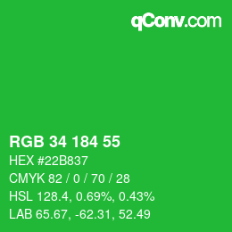 Color code: RGB 34 184 55 | qconv.com