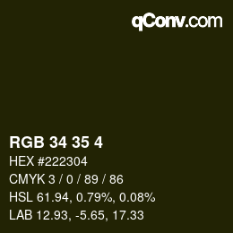 カラーコード: RGB 34 35 4 | qconv.com
