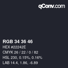 Color code: RGB 34 36 46 | qconv.com