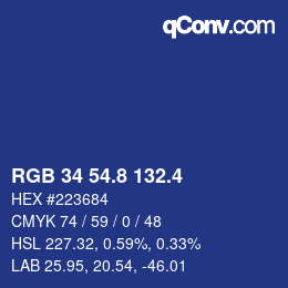 カラーコード: RGB 34 54.8 132.4 | qconv.com