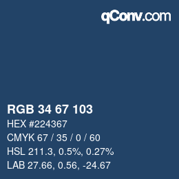 Color code: RGB 34 67 103 | qconv.com