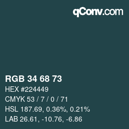 Farbcode: RGB 34 68 73 | qconv.com