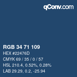Color code: RGB 34 71 109 | qconv.com