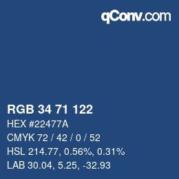 Color code: RGB 34 71 122 | qconv.com