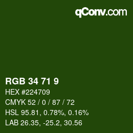 Farbcode: RGB 34 71 9 | qconv.com