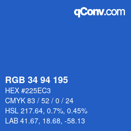 Color code: RGB 34 94 195 | qconv.com