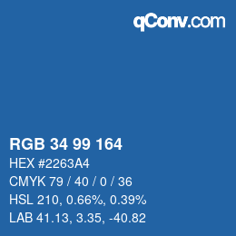Código de color: RGB 34 99 164 | qconv.com
