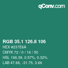 Color code: RGB 35.1 126.8 106 | qconv.com