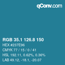 Color code: RGB 35.1 126.8 150 | qconv.com