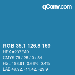 Color code: RGB 35.1 126.8 169 | qconv.com