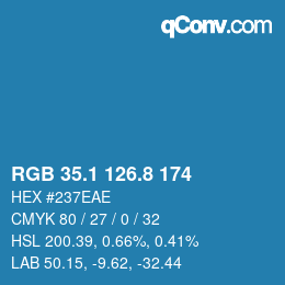 Color code: RGB 35.1 126.8 174 | qconv.com