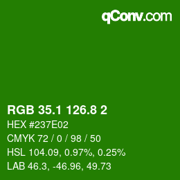 カラーコード: RGB 35.1 126.8 2 | qconv.com