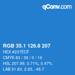 Color code: RGB 35.1 126.8 207 | qconv.com