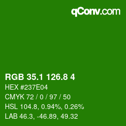 カラーコード: RGB 35.1 126.8 4 | qconv.com