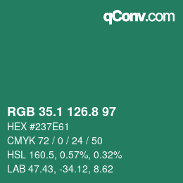 Color code: RGB 35.1 126.8 97 | qconv.com