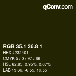 カラーコード: RGB 35.1 36.8 1 | qconv.com